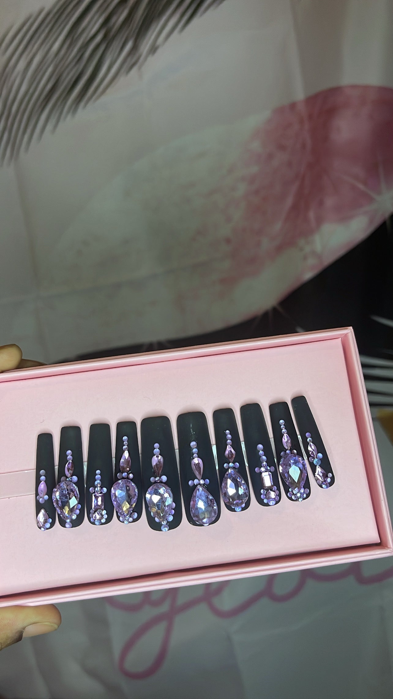 G.B.SLLC 100% Hand-Made  Press On Nails Purple Rain Set