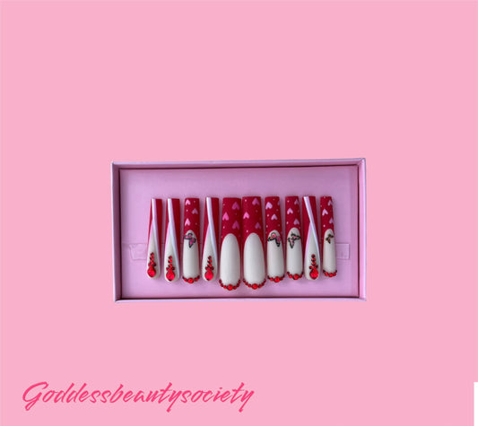 G.B.SLLC 100% Hand-Made Press On Nails Love Is In The Air Set