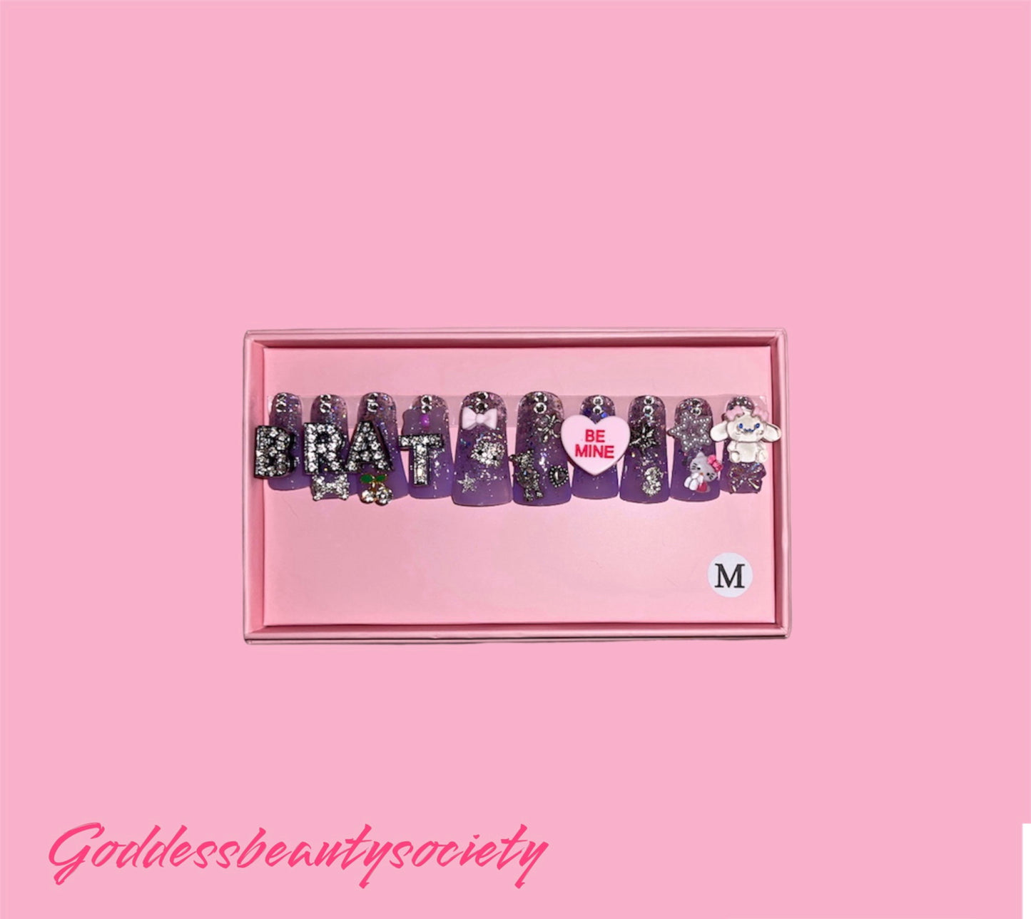 G.B.SLLC 100% Hand-Made  Press On Nails Big Brat Duckies Set